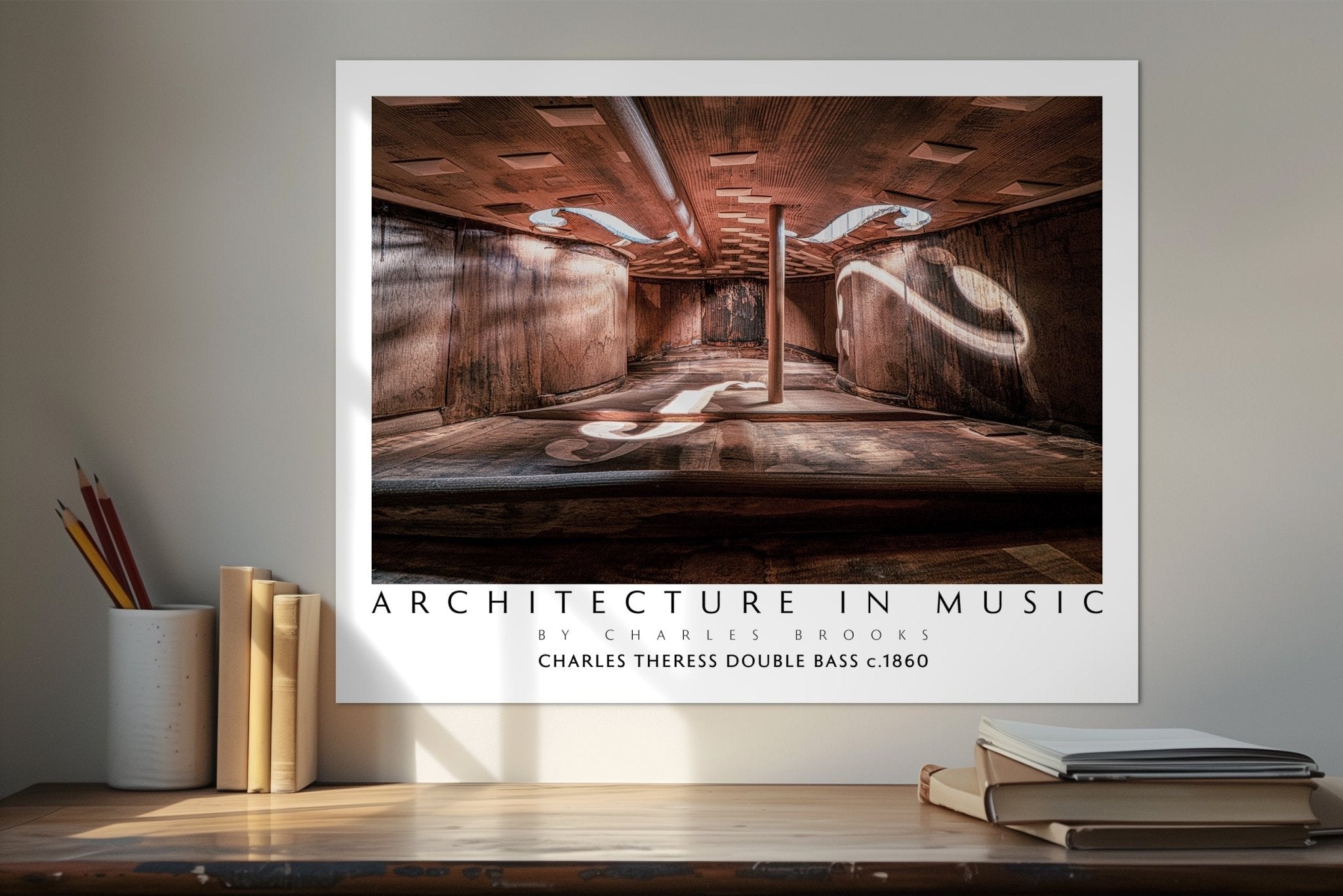 Photo of Charles Theress Double Bass circa 1860. Poster. - Giclée Poster Print - Architecture In Music