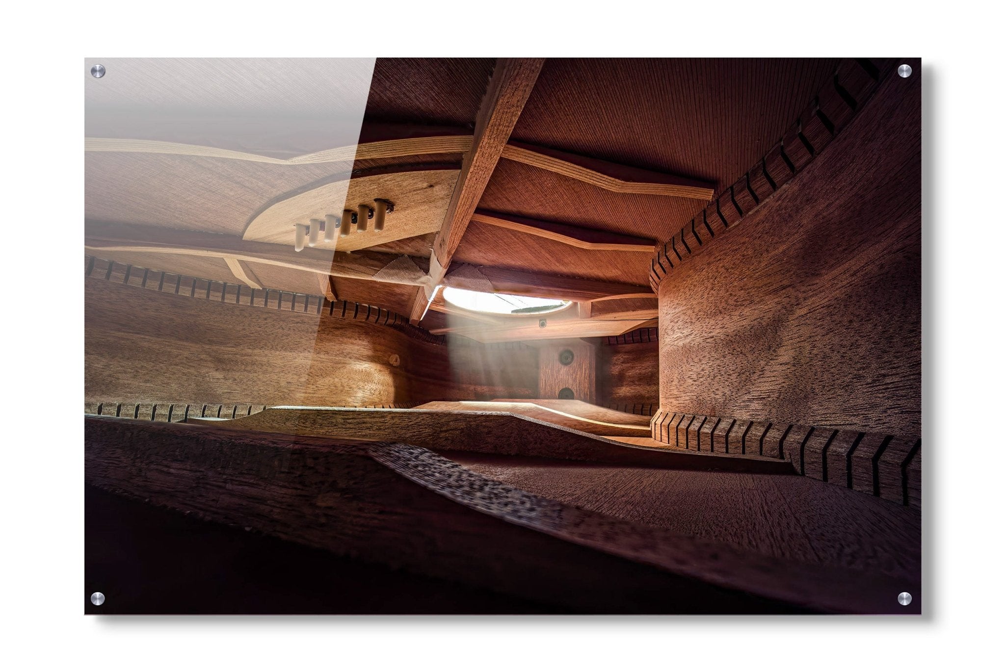 Photo of Inside an Acoustic Guitar, Part 2. Acrylic Print - Acrylic Print - Architecture In Music