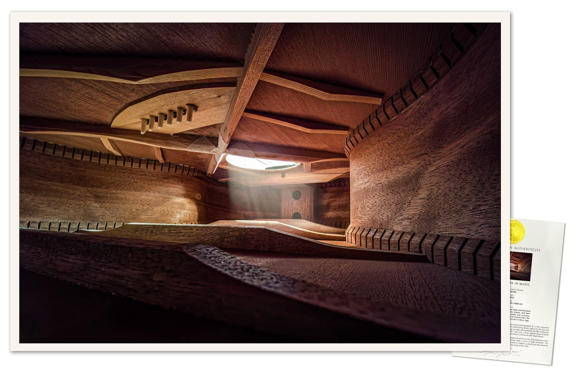 Photo of Inside an Acoustic Guitar, Part 2. Signed Limited Edition Museum Quality Print. - Giclée Museum Quality Print - Architecture In Music