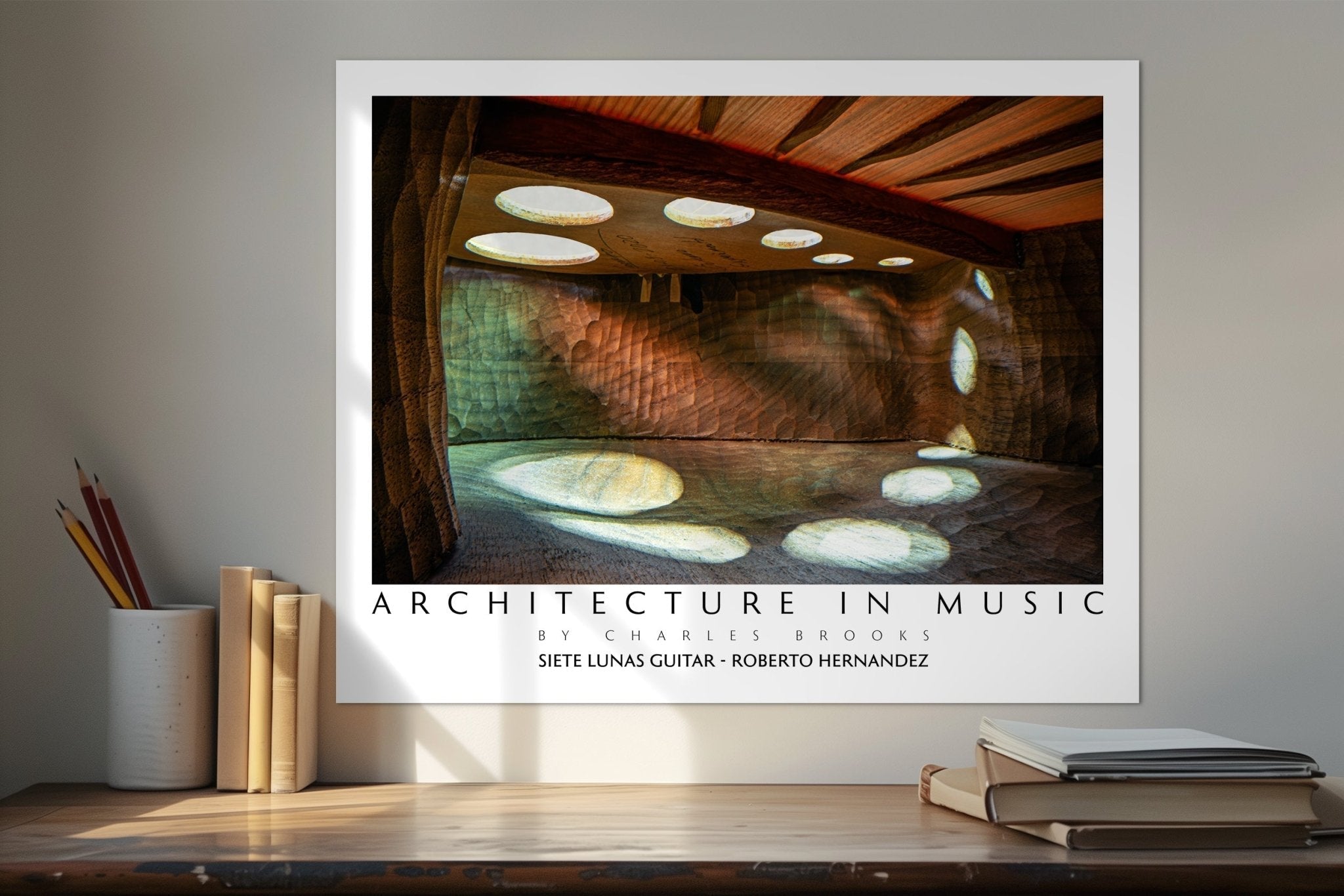 Photo of Siete Lunas guitar by Roberto Hernandez. Poster. - Giclée Poster Print - Architecture In Music